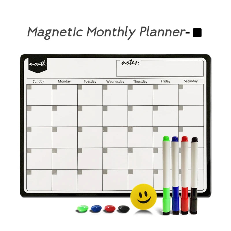 A3 Magnetic Planner Whiteboard — Weekly, Monthly & Meal Planning Board