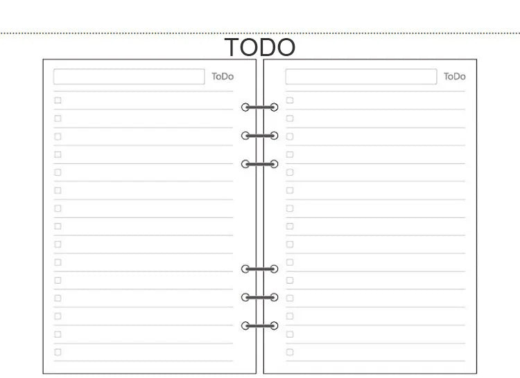 A5 A6 A7 Loose Leaf Refill Paper, 6 Ring Planner Inserts in Lined, Grid, Dot, Cornell, Weekly, Monthly and To Do Styles