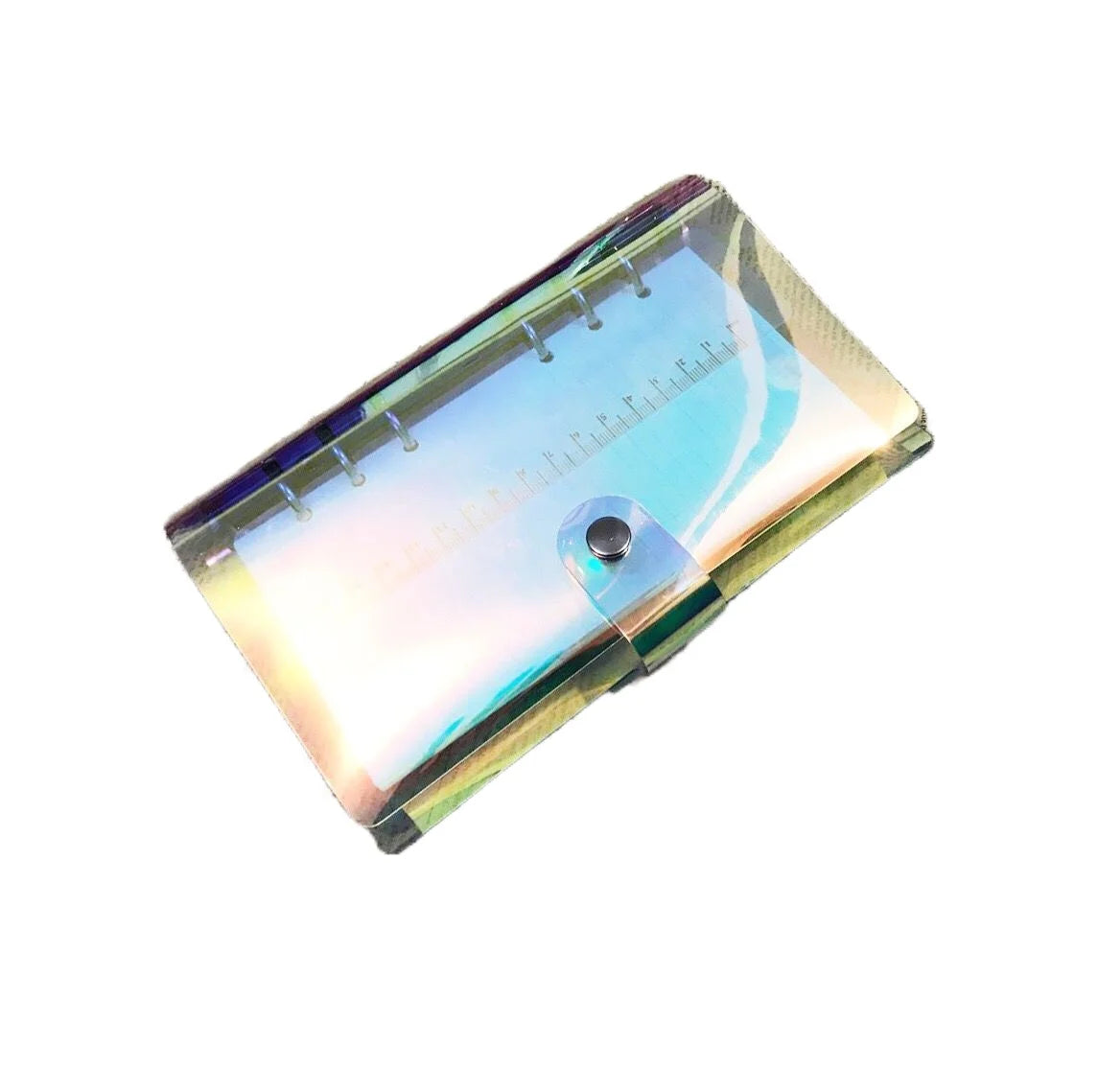A5 A6 A7 Holographic Laser Binder Cover, 6 Ring Loose Leaf Planner with Index Dividers, Storage Bags and Ruler Accessories