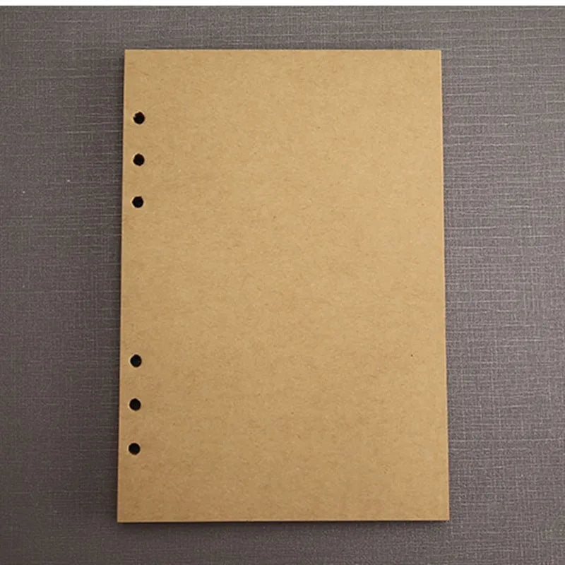 45 Sheets 6 Ring Binder Refill Paper, A5 A6 Loose Leaf Planner Inserts, Blank Dotted Grid Lined Kraft Pages