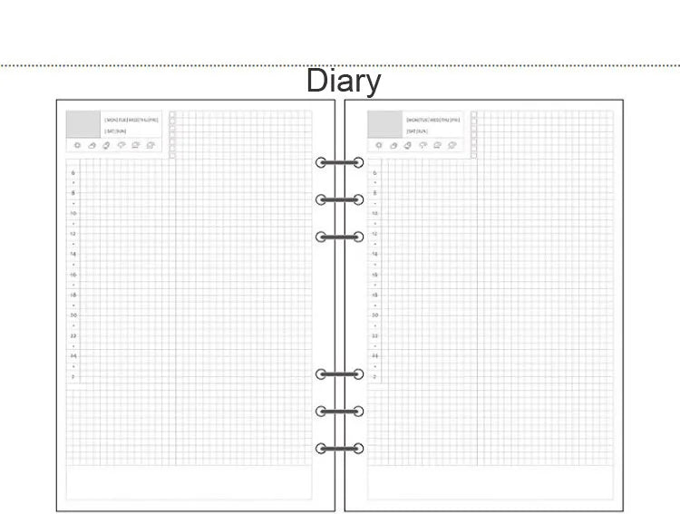 A5 A6 A7 Loose Leaf Refill Paper, 6 Ring Planner Inserts in Lined, Grid, Dot, Cornell, Weekly, Monthly and To Do Styles