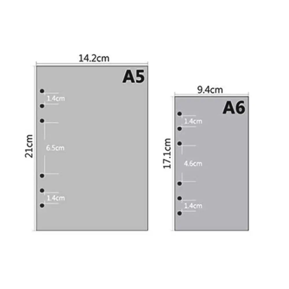 45 Sheets 6 Ring Binder Refill Paper, A5 A6 Loose Leaf Planner Inserts, Blank Dotted Grid Lined Kraft Pages