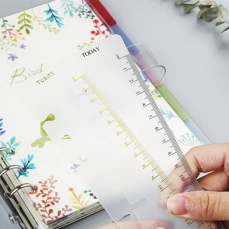 A5 A6 A7 Holographic Laser Binder Cover, 6 Ring Loose Leaf Planner with Index Dividers, Storage Bags and Ruler Accessories