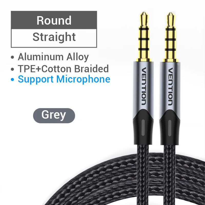 Vention 3.5mm Aux Cable — Male to Male Audio Cord for JBL, Xiaomi, Oneplus Headphones, Speakers & Car
