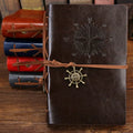 Vintage PU Leather Journal with Anchor Charm and Wrap Tie, Refillable Retro Notebook Diary for Writing, Travel, and Gifts
