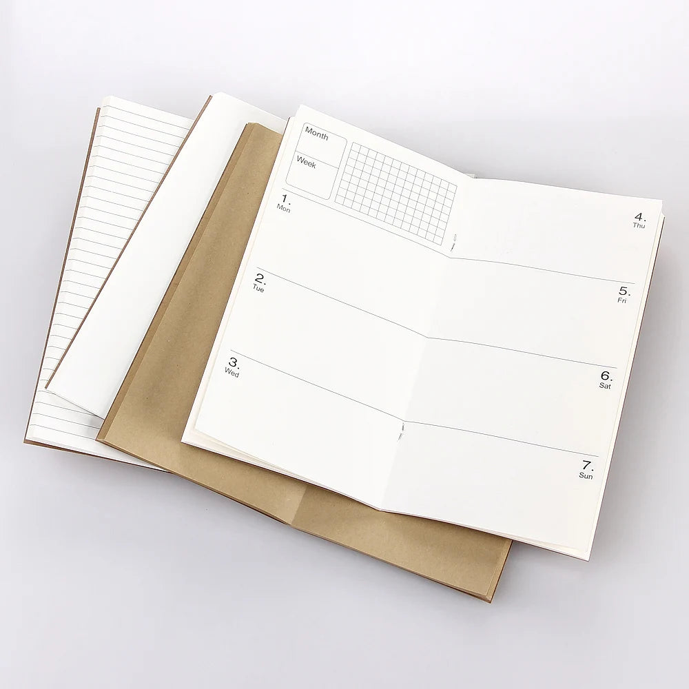 Refill Paper Inserts for Leather Journal and Refillable Notebook, Kraft, Lined, Blank, and Weekly Planner Pages