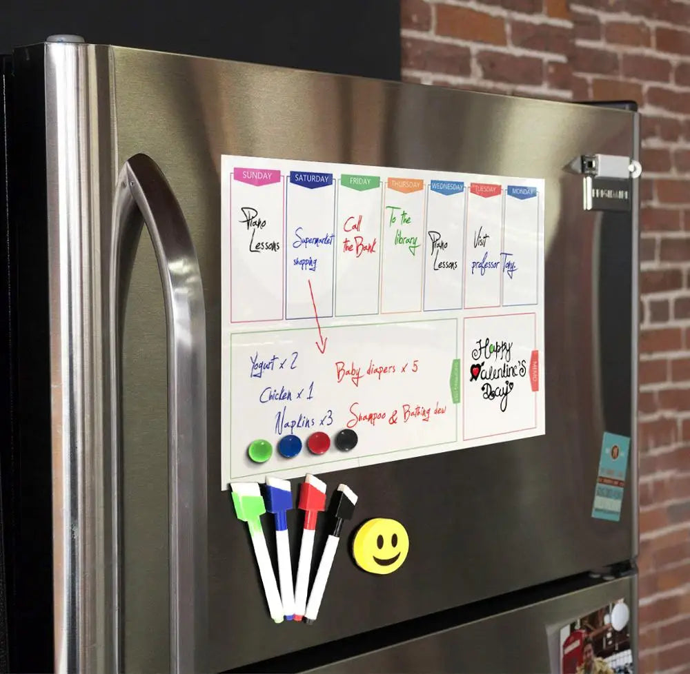 A3 Magnetic Planner Whiteboard — Weekly, Monthly & Meal Planning Board