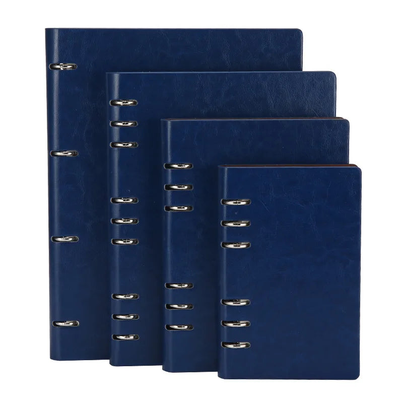 Faux Leather Loose-Leaf Notebook Binder, A4, B5, A5 & A6