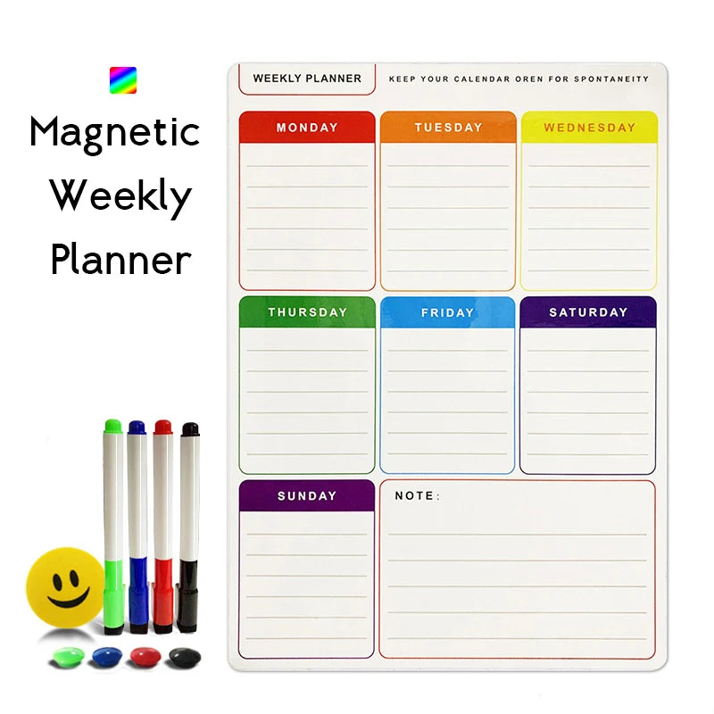 A3 Magnetic Planner Whiteboard — Weekly, Monthly & Meal Planning Board