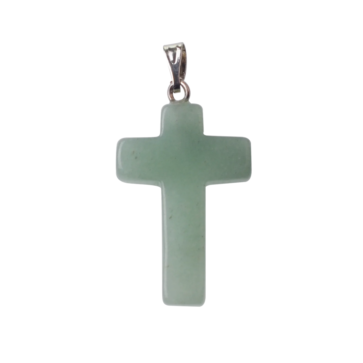 Natural Stone Cross Pendant Necklace — Crystal Chakra Healing Jewelry