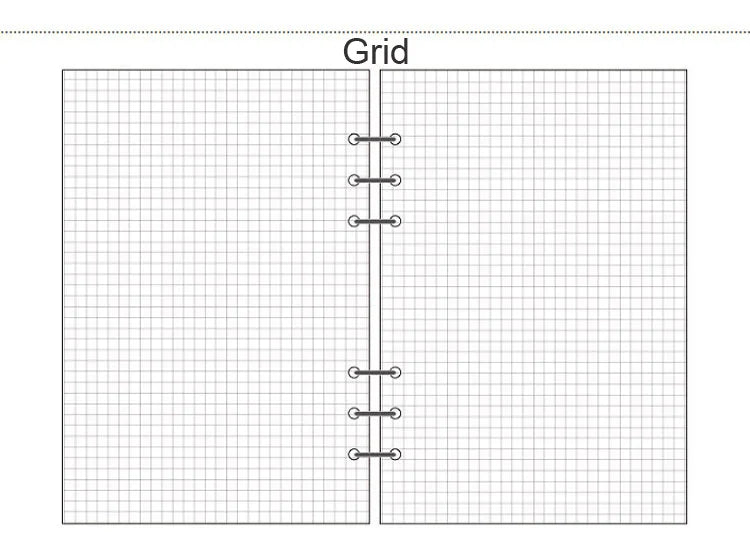 A5 A6 A7 Loose Leaf Refill Paper, 6 Ring Planner Inserts in Lined, Grid, Dot, Cornell, Weekly, Monthly and To Do Styles