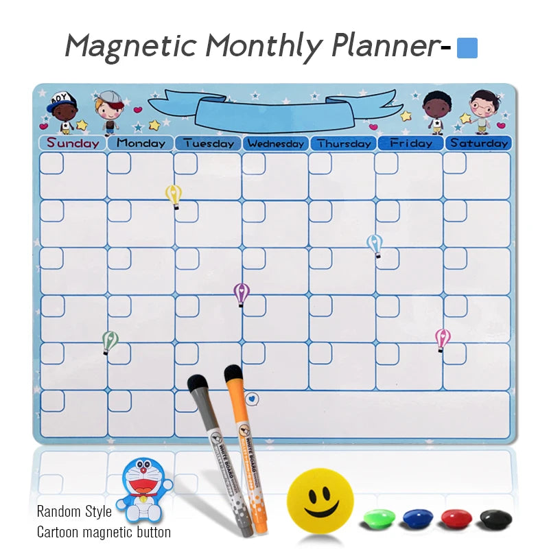 A3 Magnetic Planner Whiteboard — Weekly, Monthly & Meal Planning Board