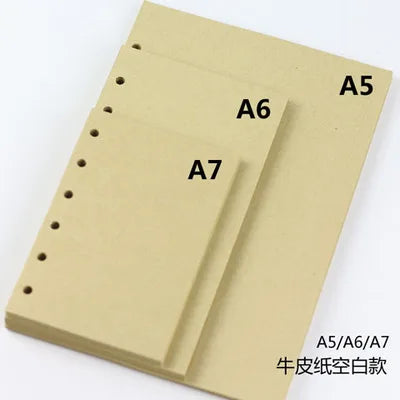 A5 A6 A7 Loose Leaf Refill Paper, 6 Ring Planner Inserts in Lined, Grid, Dot, Cornell, Weekly, Monthly and To Do Styles