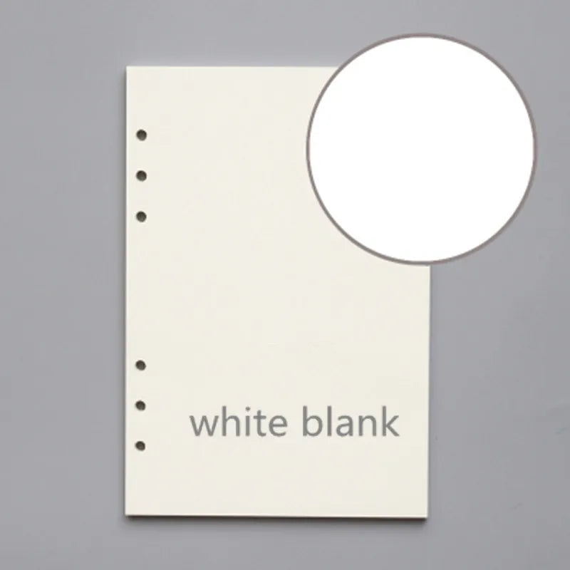 45 Sheets 6 Ring Binder Refill Paper, A5 A6 Loose Leaf Planner Inserts, Blank Dotted Grid Lined Kraft Pages