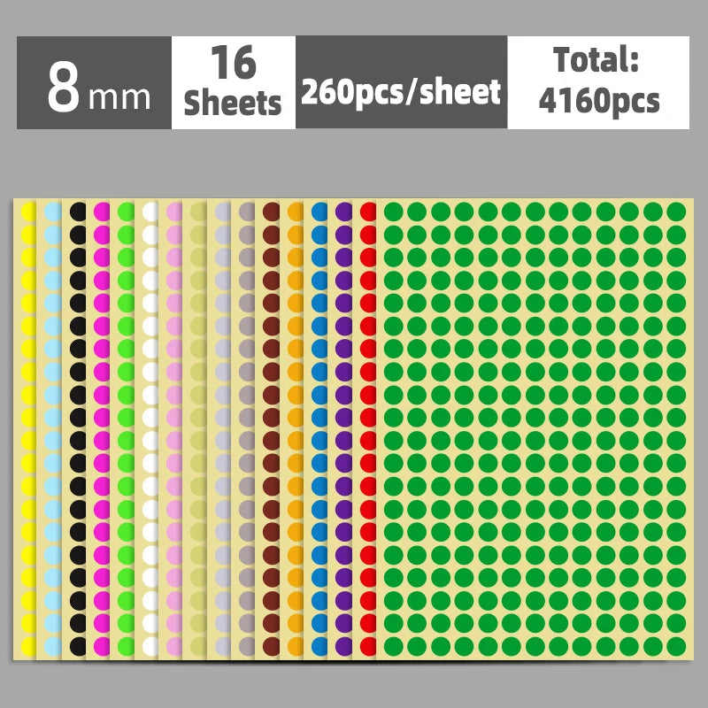 Round Color Coding Dot Stickers for Planners, Calendars, Files and Organizing