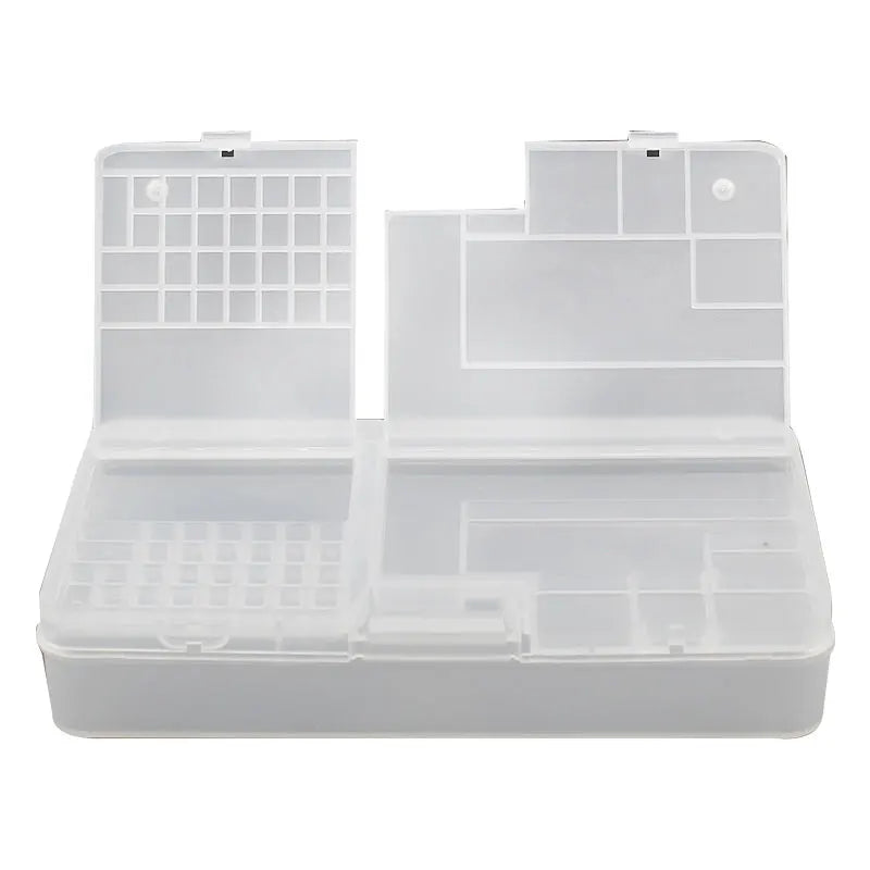 Double Layer Clear Component Storage Box for Small Electronics, Screws, SD Cards and Repair Tools