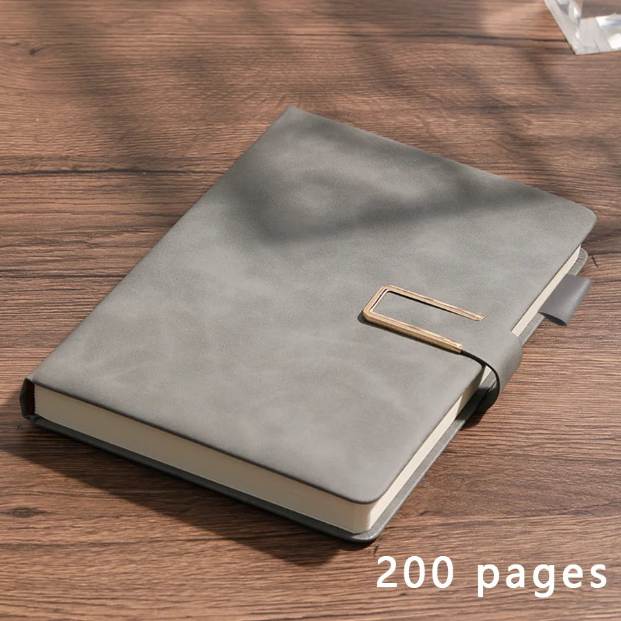 Vintage A5 Leather Notebook with Pen Holder, Soft Cover Business Journal for Meetings, Work Notes and College
