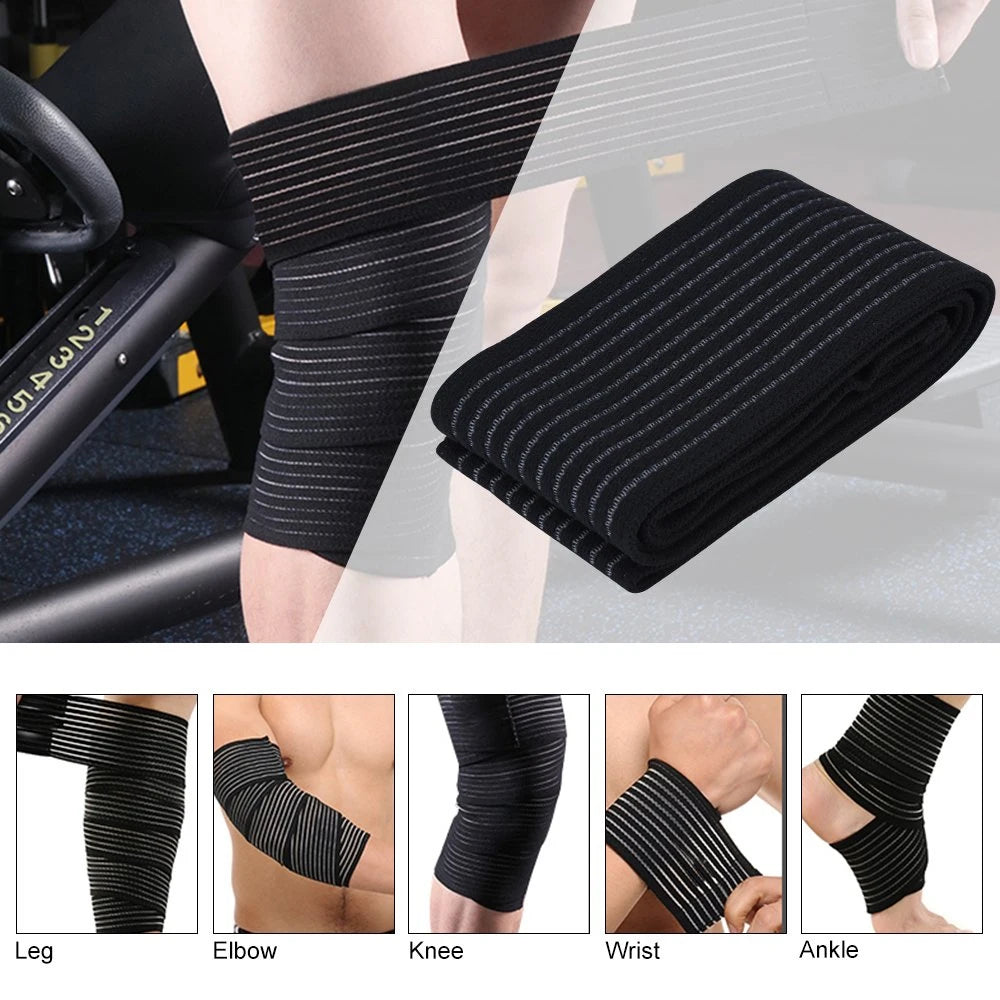Adjustable Elastic Support Wrap with Hook-and-Loop Closure