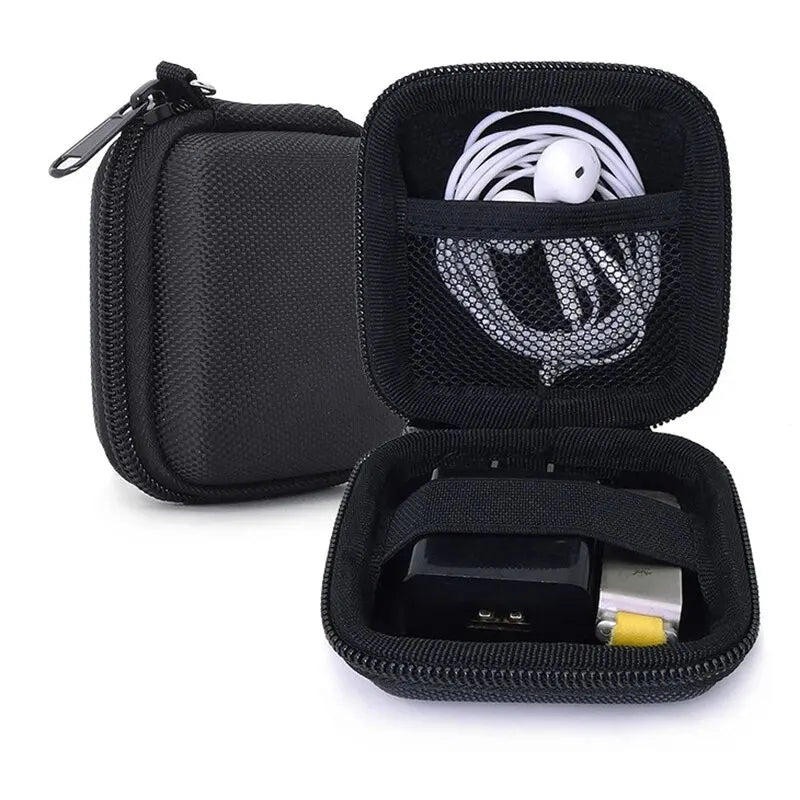 Portable Earphone Storage Case, Hard Shell Cable Organizer Bag for Chargers, Earbuds, USB Drives and Travel