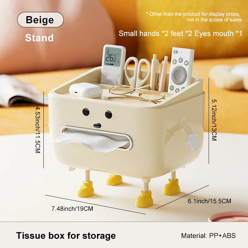 Multifunctional Desktop Storage Box & Cosmetic Organizer with Sticker