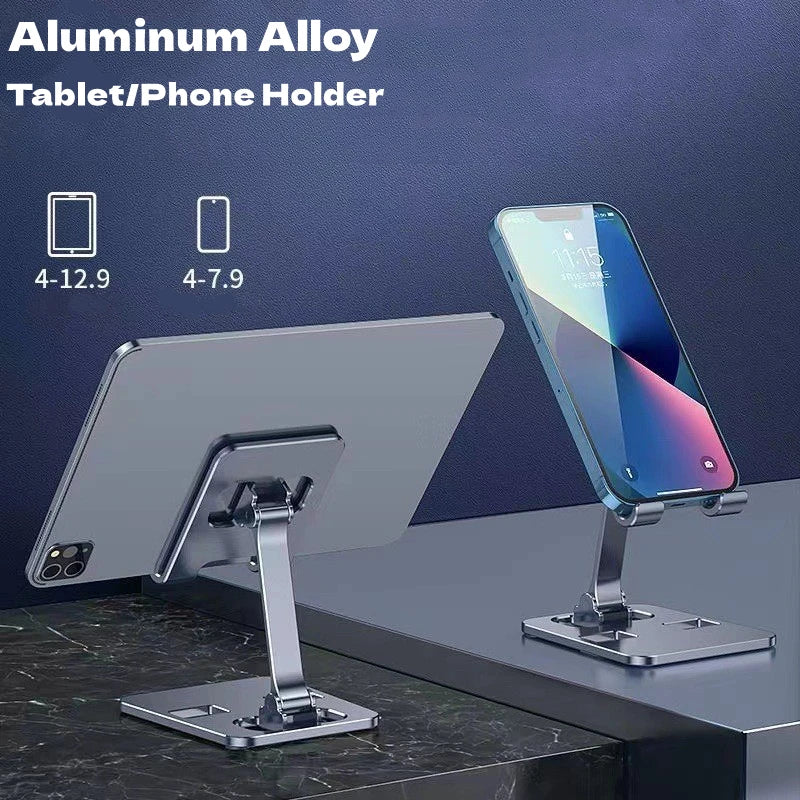 Universal Aluminum Alloy Tablet Stand — Adjustable Flexible Holder for iPad Air, Pro, Mini & Phones