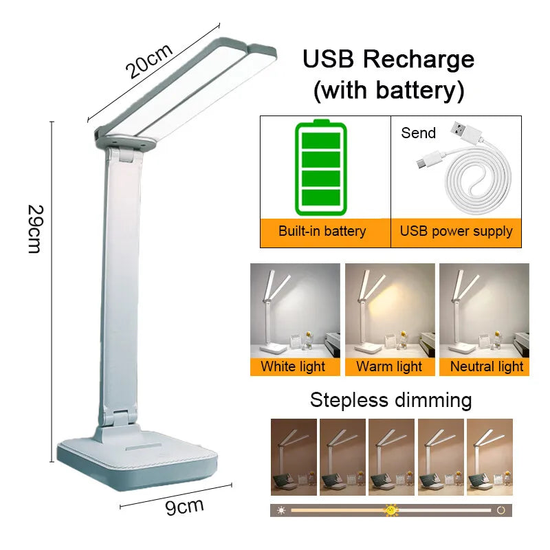 Foldable USB LED Desk Lamp with Touch Control