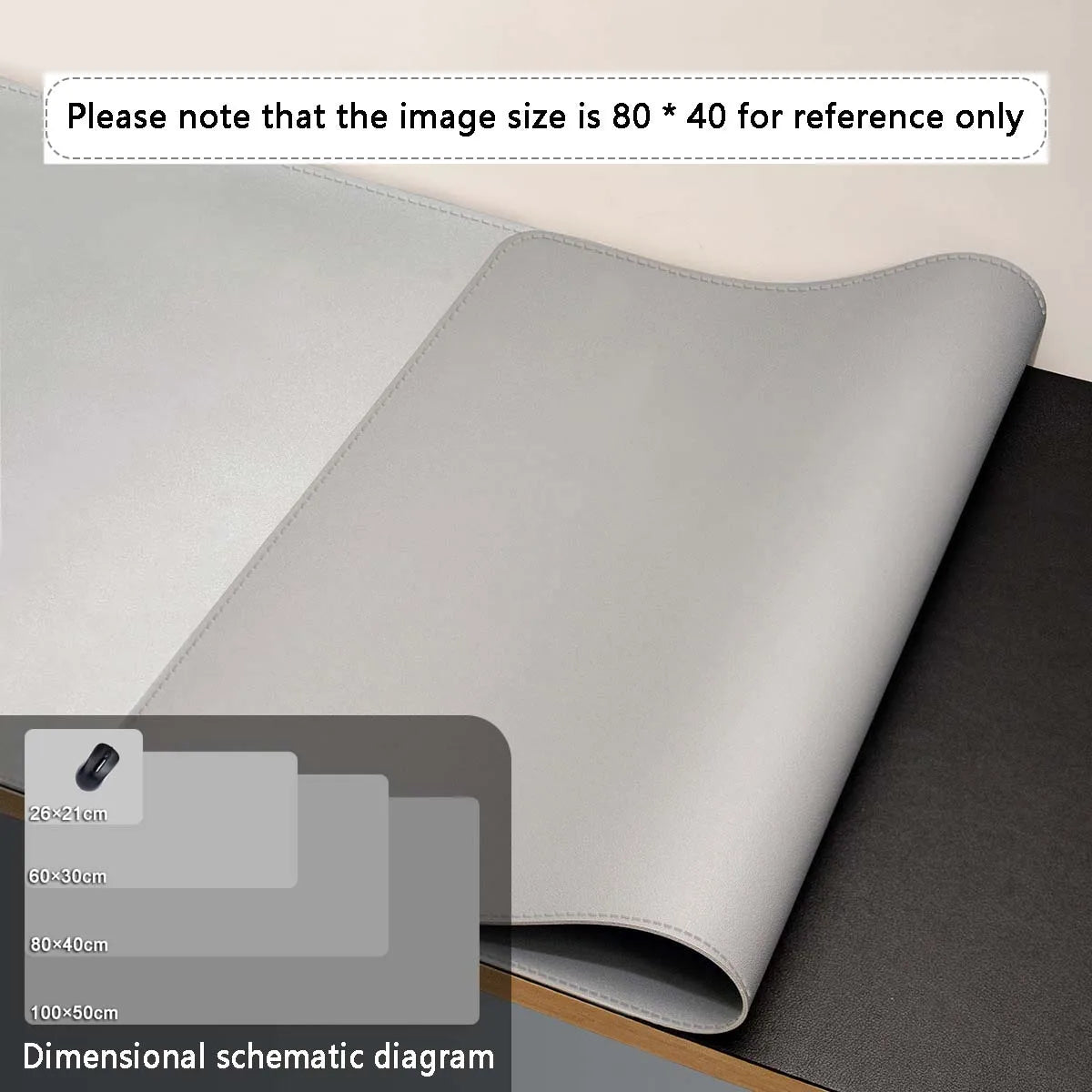 Large Size Office Desk Leather Waterproof Mat Mouse Pad — Multiple Colors & Sizes