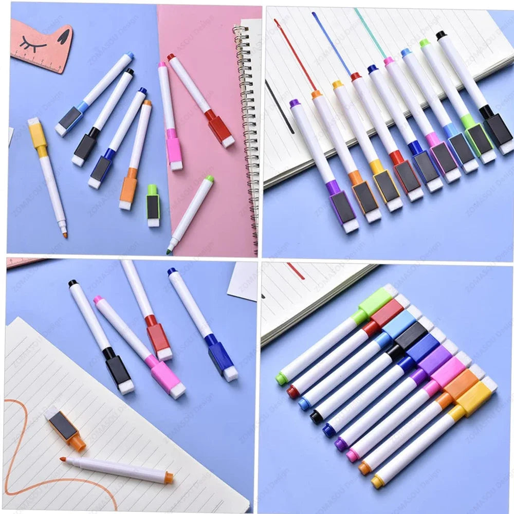 Magnetic Dry Erase Markers with Eraser Cap, Fine Tip Whiteboard Markers for Home, Office, School and Classroom, 1 to 48 Pack