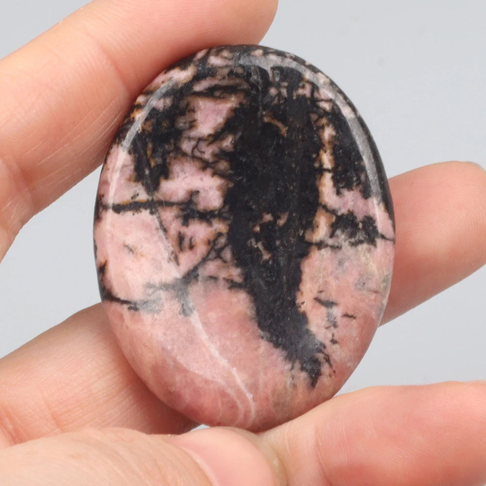 Natural Crystal Worry Stone — Hand-Carved Pocket Meditation Thumbstone