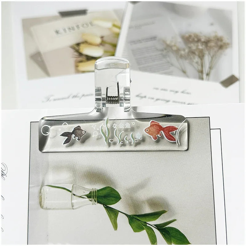 Clear Acrylic Binder Clip, Large Paper Clamp for Notebooks, Journals, Sheet Music and Desk Document Organization