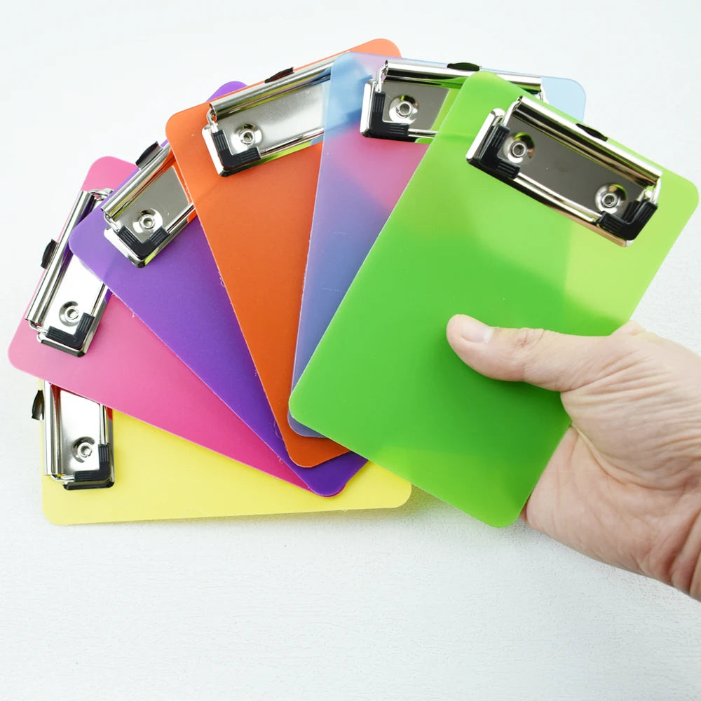 Mini Plastic Clipboard with Hanging Hole for Notes, Memos and Receipts for Home, Office and School