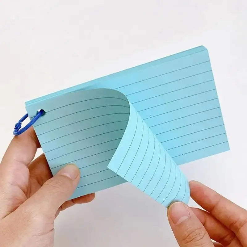 50 Page Loose-Leaf Lined Index Cards, Binder Ring Flash Cards for Studying, Revision and Note Taking at School or Work
