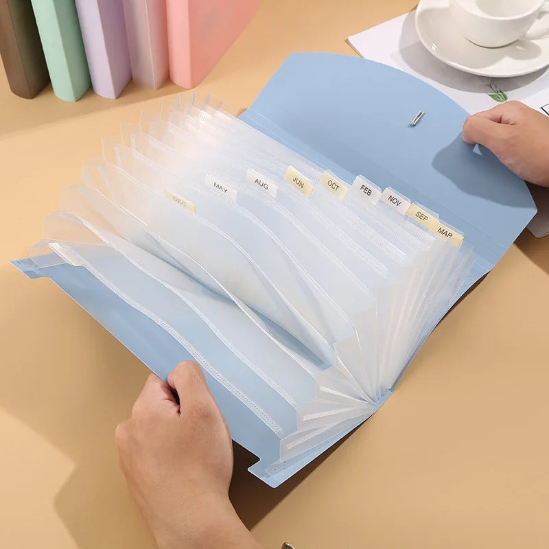 13-Pocket Accordion File Organizer — Portable Document & Receipt Holder