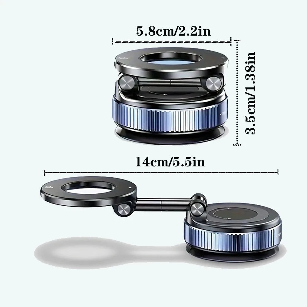 Foldable Magnetic Car Phone Holder with Suction Base