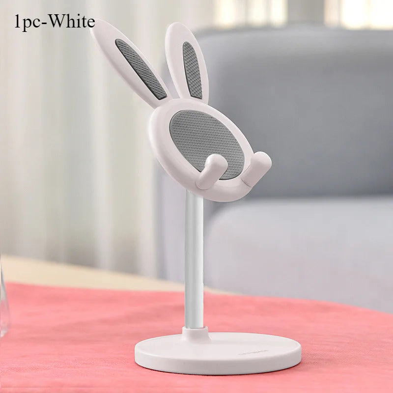 Cute Rabbit Ear Phone Stand for Desk, Adjustable Height Kawaii Cell Phone Holder