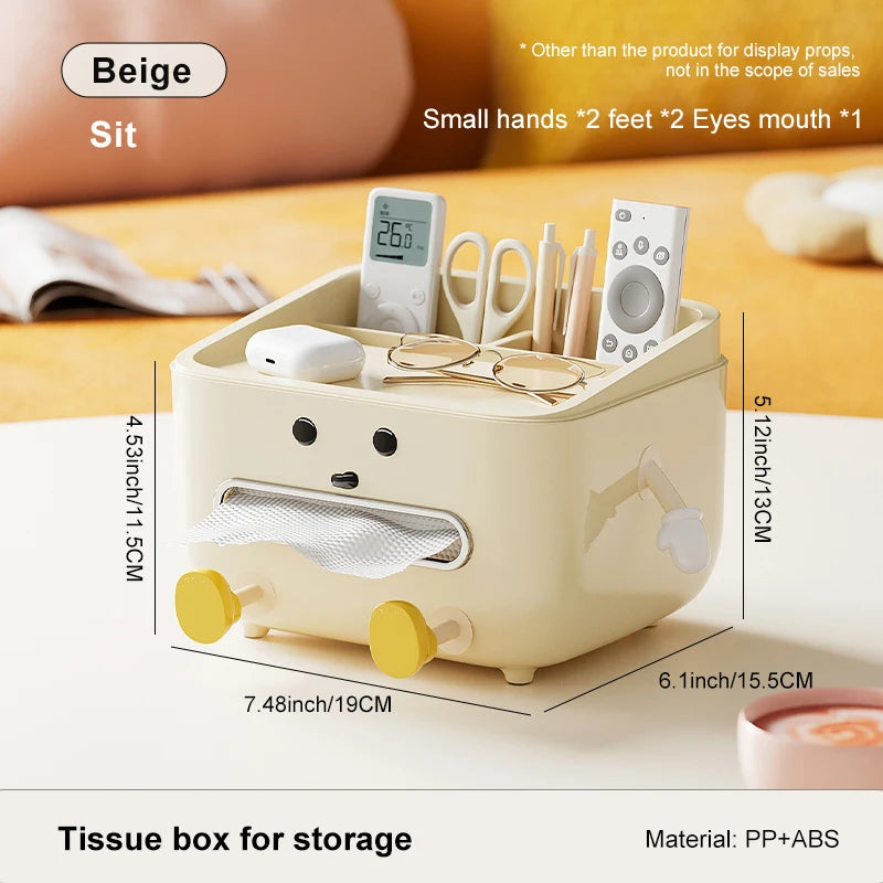 Multifunctional Desktop Storage Box & Cosmetic Organizer with Sticker