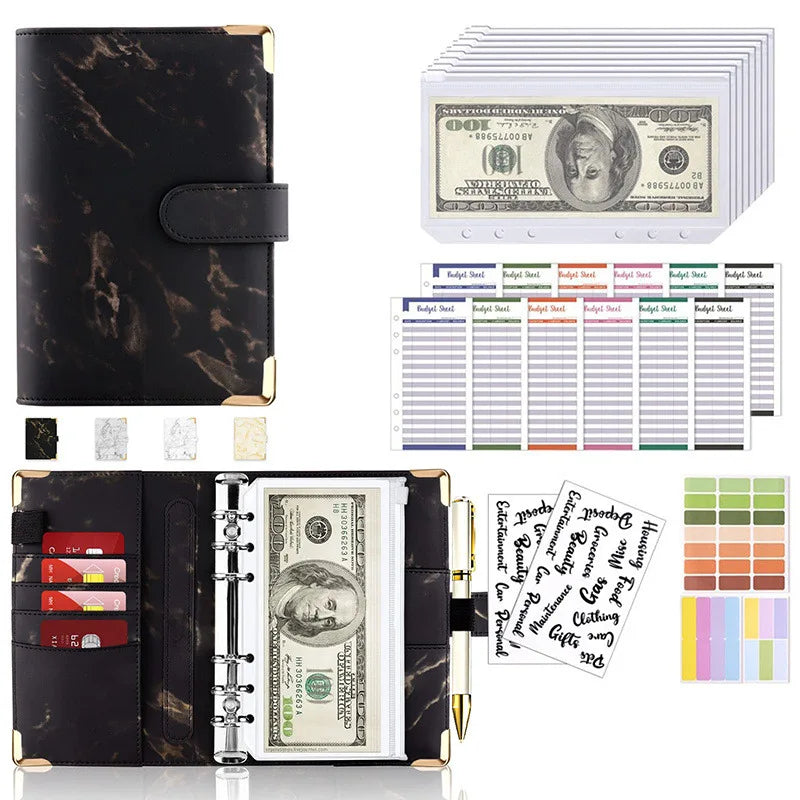 A6 Cash Envelope Budget Binder — 6-Ring Loose-Leaf Money Organizer