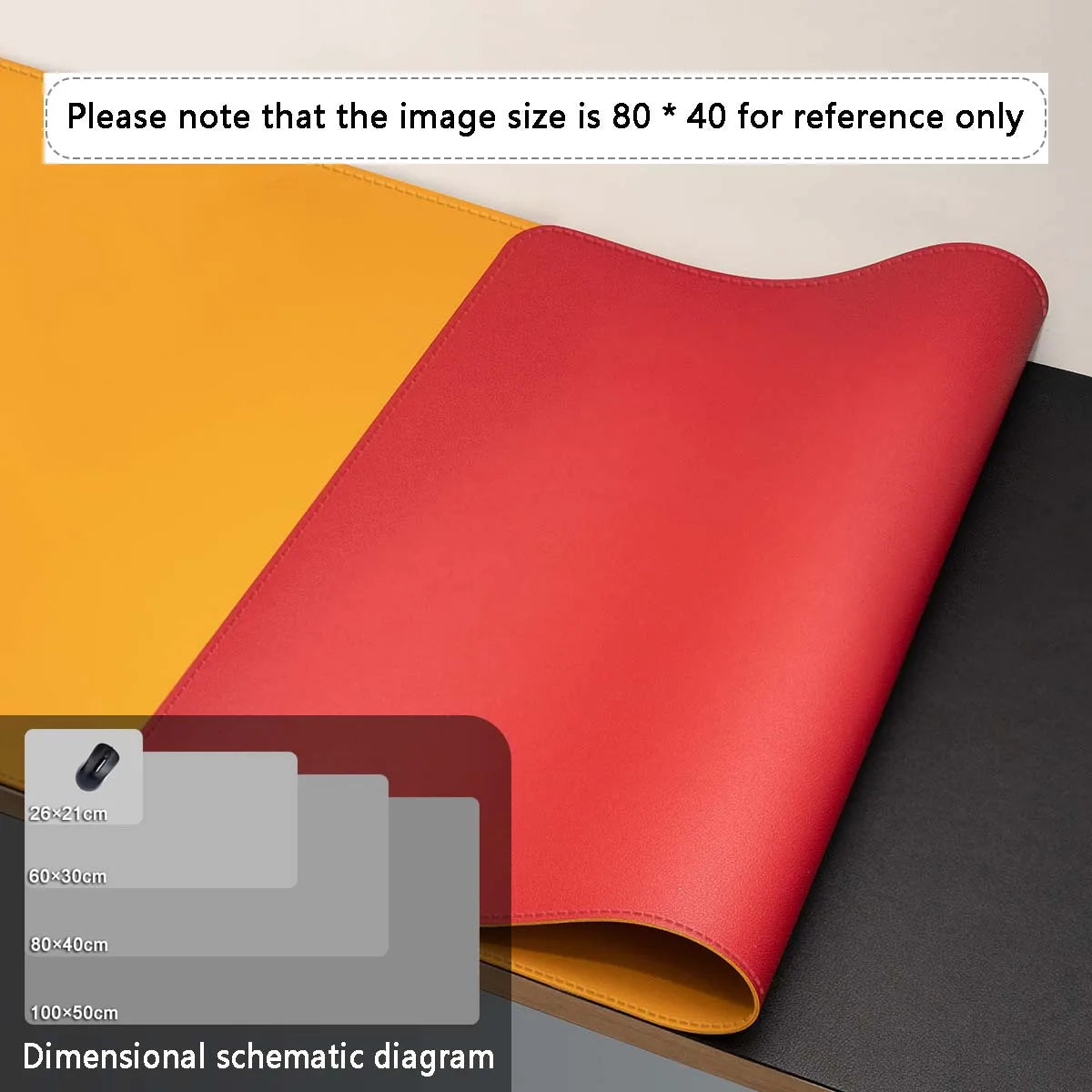 Large Size Office Desk Leather Waterproof Mat Mouse Pad — Multiple Colors & Sizes