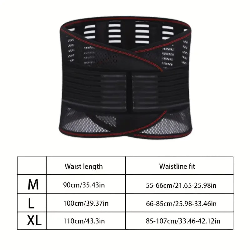 Adjustable Lumbar Support Belt – Breathable Mesh Back Brace