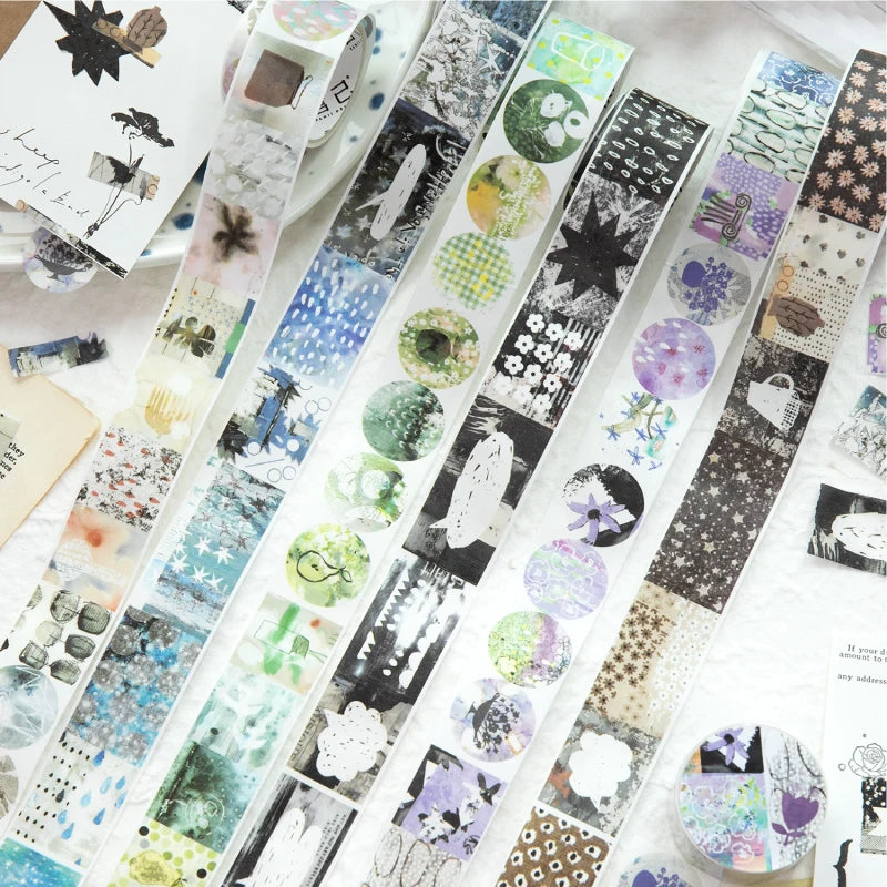 Vintage Washi Tape Roll for Journaling, 2.5cm x 2m Collage Masking Tape Sticker for Planners, Scrapbooking and DIY Crafts