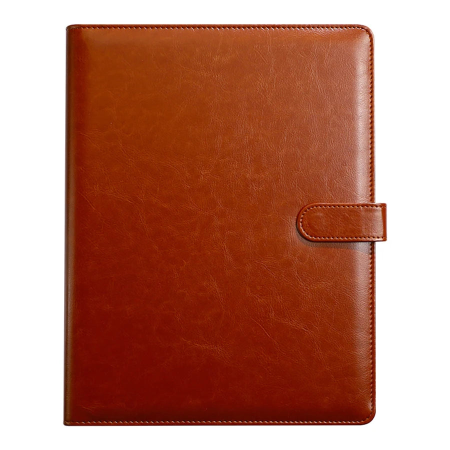 PU Leather A4 Padfolio Clipboard with Pen Holder and Card Slots for Business Meetings