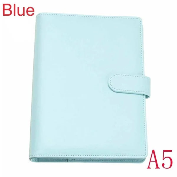 Pastel A5 A6 Refillable Planner Cover, 6-Ring PU Leather Binder Notebook with Pen Loop and Card Pockets