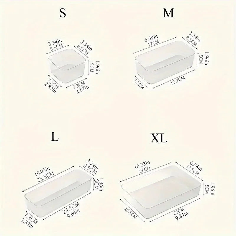 Clear Acrylic Drawer Organizer Set 4 or 7 Pieces for Desk and Vanity
