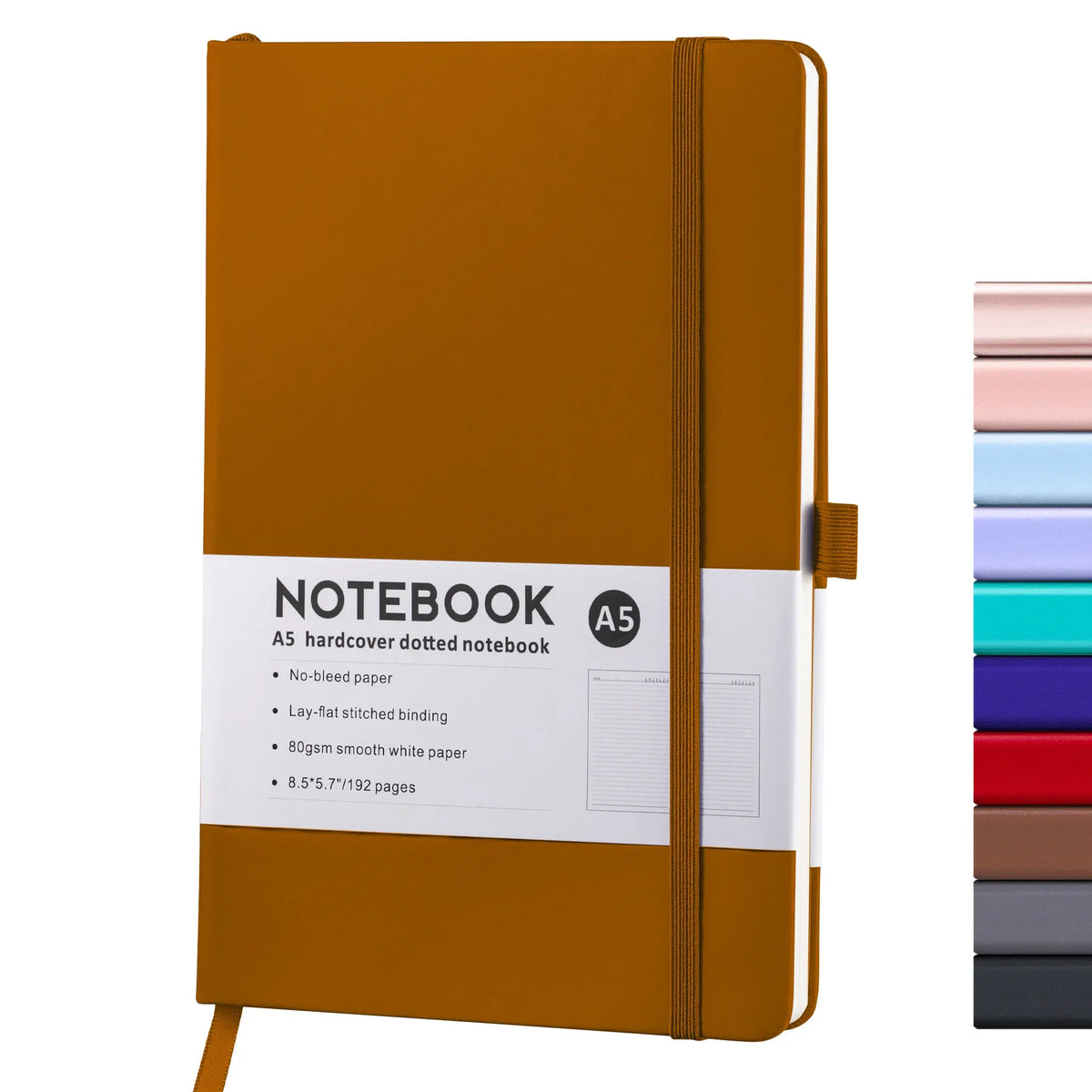 Hardcover A5/A6 Notebook with Elastic Closure