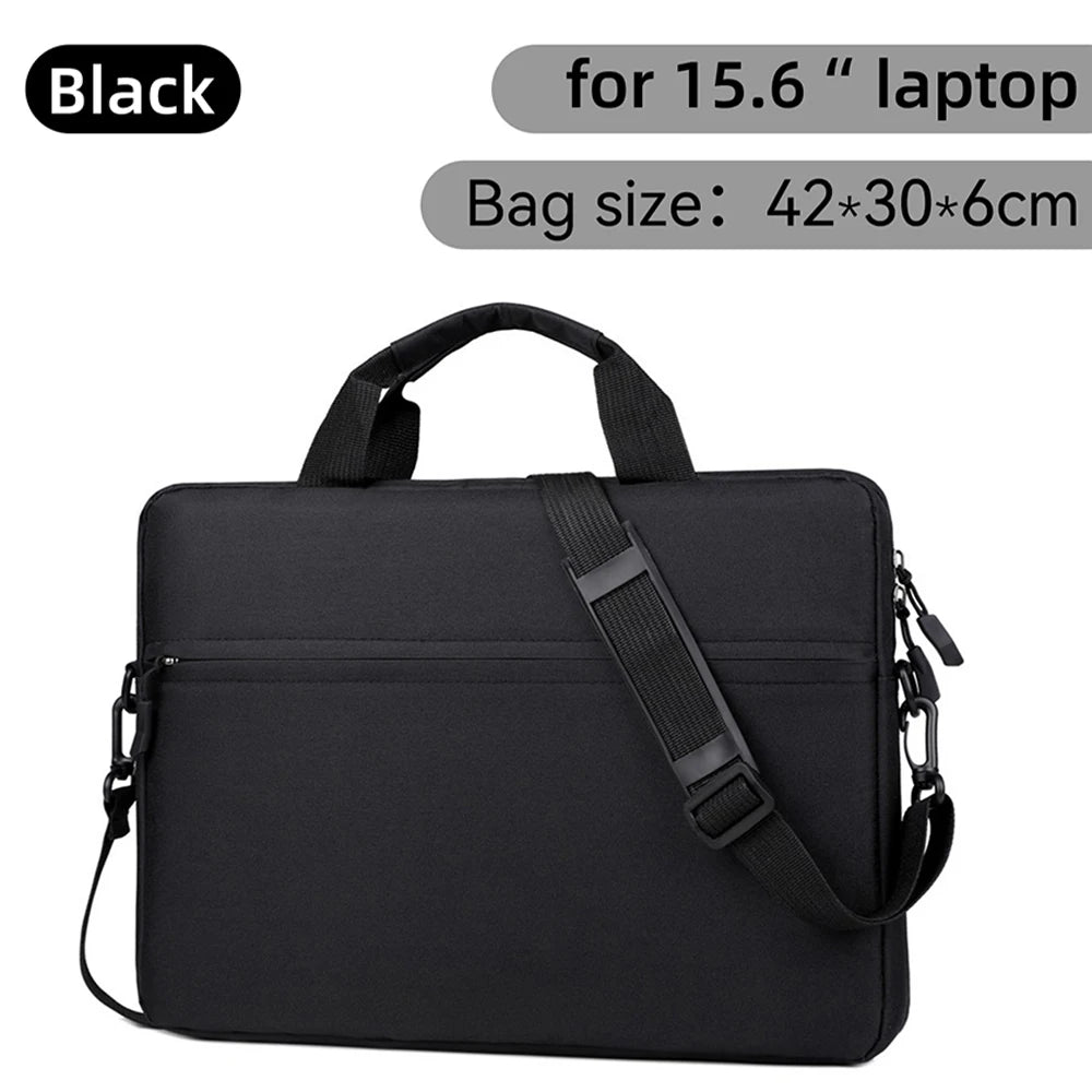 Laptop Sleeve Bag with Shoulder Strap and Handle, Water-Resistant Portable Carrying Case for 14 and 15.6 Inch Laptops and Notebooks