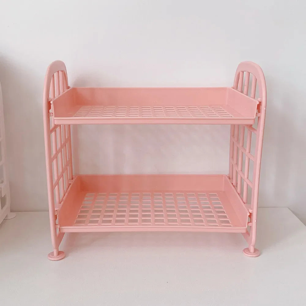 2-Tier Desktop Stationery Rack Storage Shelf Organizer for Office, Dorm, and Desk