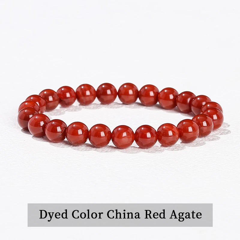 Natural Stone Beads Bracelet — Amethyst, Tiger Eye, Crystal & More