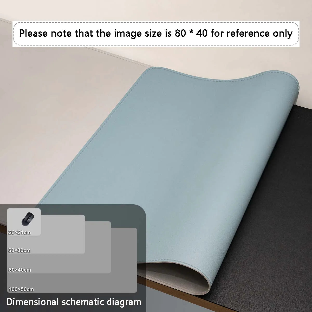 Large Size Office Desk Leather Waterproof Mat Mouse Pad — Multiple Colors & Sizes