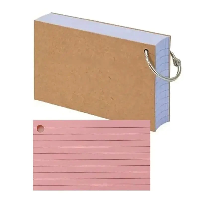 50 Page Loose-Leaf Lined Index Cards, Binder Ring Flash Cards for Studying, Revision and Note Taking at School or Work