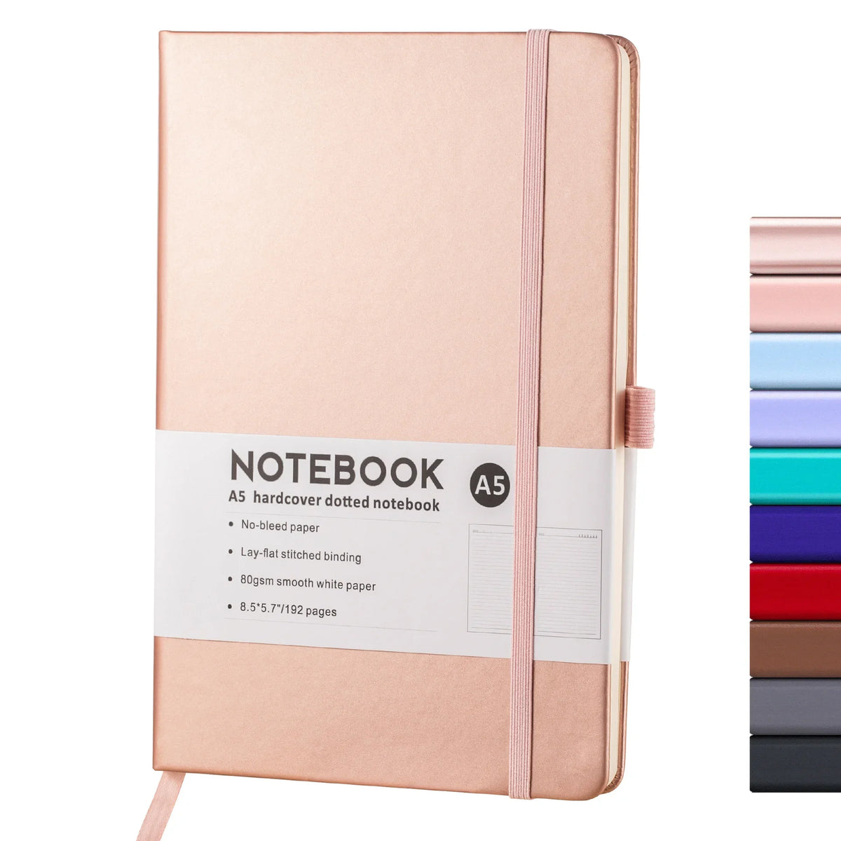 Hardcover A5/A6 Notebook with Elastic Closure